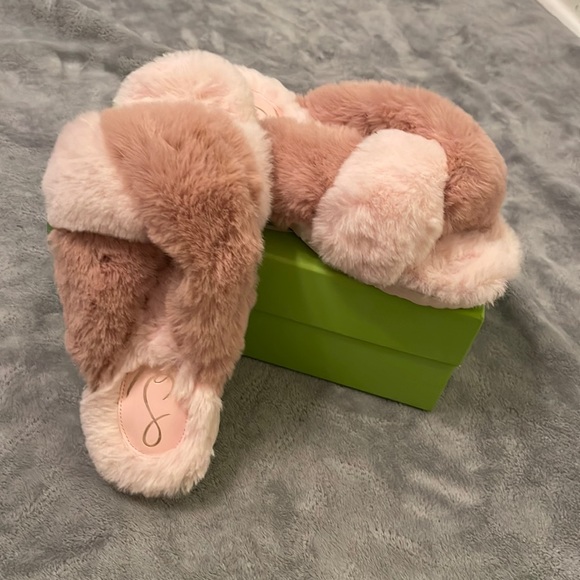 Pink faux fur slippers Sam Edelman - Picture 3 of 3